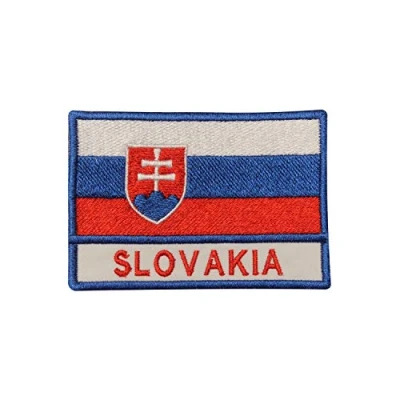 Afbeelding van Geborduurde patch Slowaakse nationale vlag opstrijken of naaien voor kleding enz. 9 x 6 cm