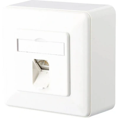 Afbeelding van Metz Connect 1307370002 I Netwerkdoos Opbouw (op muur) CAT 6 1 poort Zuiver wit