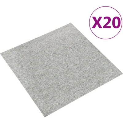 Afbeelding van Tapijttegels 20 st 5 m² 50x50 cm lichtgrijs