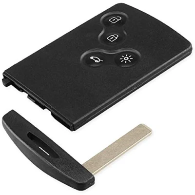 Afbeelding van ENERGY01 4 toetsen beschermhoes met chipkaart, compatibel Renault Captur Clio Koleos Laguna 3 Megane Scenic reservebeschermingsset voor afstandsbediening (sleutels) sleutel om