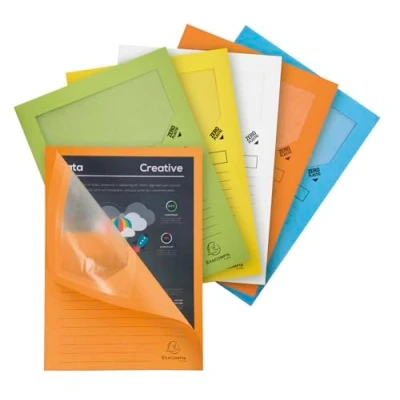 Image de Paquet de 25 chemises a fenetre forever 120g/m coloris pastel assortis 22x31cm