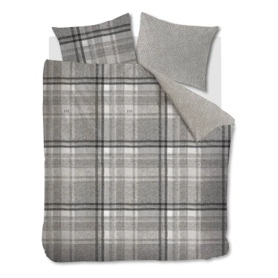 Afbeelding van Riviera Maison Cozy Check dekbedovertrek Lits Jumeaux 240x200/220 Zand