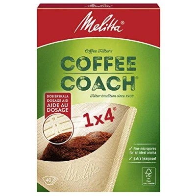 Afbeelding van Melitta 6766425 Coffee Coach papieren filterzakken, 1 x 4, bruin, 40 stuks