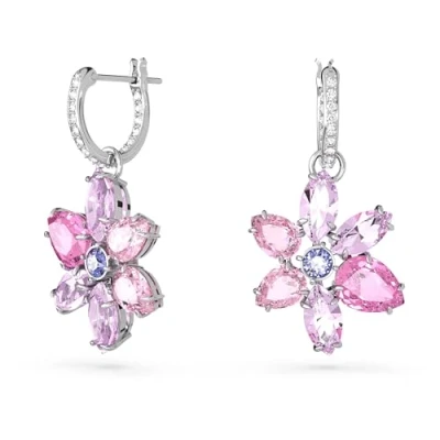 Afbeelding van Swarovski dames GEMA PE MINI HOOPS PINK/RHS in de kleur Zilver