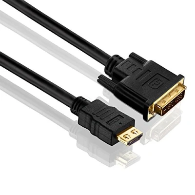 Image de Purelink Câble Hdmi Dvi Pureinstall Serie Avec Connecteurs Plaqués Or 24 Carats, Résolution Fullhd 1080P, 1920X1200, Compatible Deep Color Et X.V.Color, Prise Mâle A Vers Single Link D (18+1), Triple Blindage Sls (Se