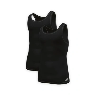 Afbeelding van adidas Sportswear Cotton Stretch 3 Stripes TANK TOP 2 PACK Hemd, Heren, Maat: Large, Black
