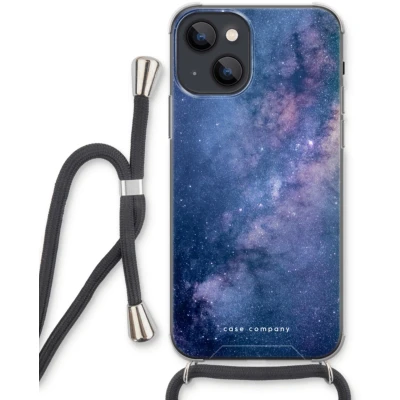 Afbeelding van Case Company® hoesje met Koord geschikt voor iPhone 13 Nebula Telefoonhoesje Zwart Extra Bescherming aan alle Kanten en Over de Schermrand