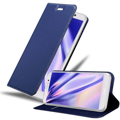 Afbeelding van Cadorabo Hoesje geschikt voor Huawei MATE 9 in CLASSY DONKER BLAUW Beschermhoes met magnetische sluiting, standfunctie en kaartvakje Book Case Cover Etui
