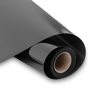 Afbeelding van Hikenri Plotterfolie, textielfolie, vinylfolie, zwart, 30,5 x 305 cm, zelfklevende voor doe het zelf kleding, tassen, plotters, knutselen (zwart)