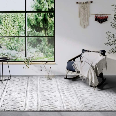 Afbeelding van Vloerkleed Itinerance Crème Wit 80x120cm 123vloerkleed.nl is de online webshop voor vloerkleden en woonaccessoires.