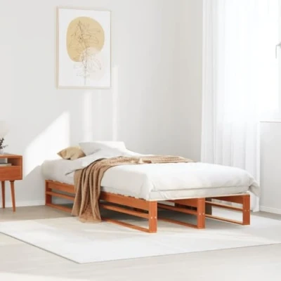 Afbeelding van Bedframe zonder matras massief grenenhout wasbruin 90x200 cm