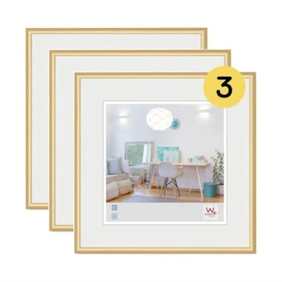 Image de walther design New Lifestyle Lot de 3 Cadres Photo, Doré, 20 x cm