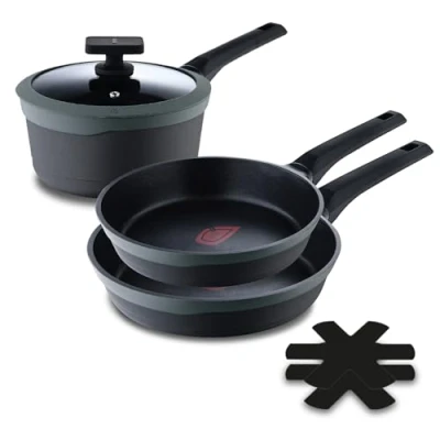 Afbeelding van Pannenset Masterpro GASTRO 4 Onderdelen Zwart Aluminium