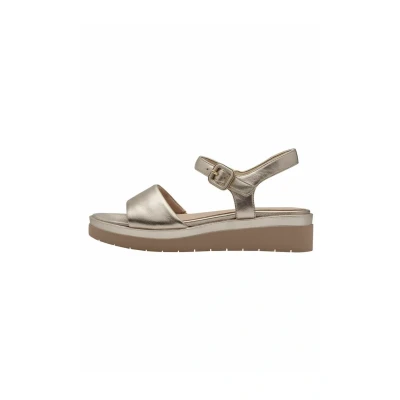 Afbeelding van Tamaris Sandalen met sleehak, Dames, Maat: 37, Lt gold Leer