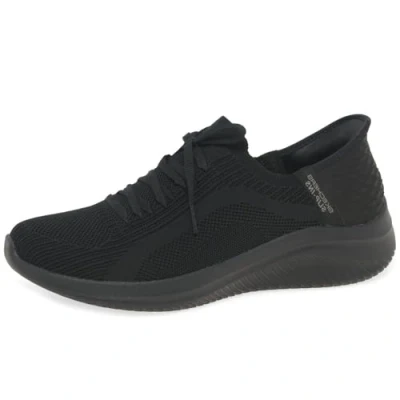 Image de Skechers Baskets Ultra Flex 3.0 Brilliant Path pour femme, Bordure en tricot noir, 35 EU