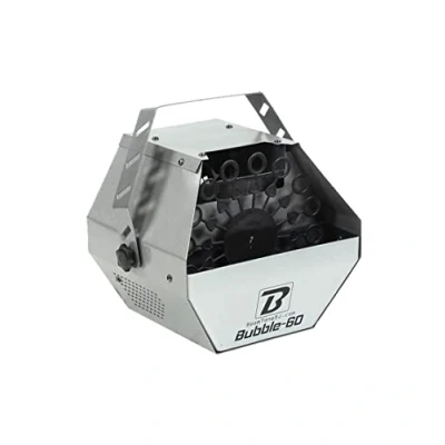 Image de BoomToneDJ Bubble 60 V2 Machine à bulles soufflante automatique Haut débit, 16 anneaux rotatifs Châssis métallique Réservoir 0.75L. Idéal pour Fêtes Anniversaire, Soirées privées, Réunions de famille.