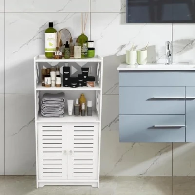Afbeelding van Drumm Badkamermeubel, toiletkast, toiletopslag, badkameropslag, lade, vak, ruimtebesparend, kleine ruimtes (75 x 22 36 cm)