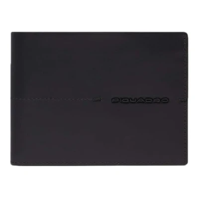 Afbeelding van PIQUADRO Leren Portemonnee Giles Men&#039;s Wallet RFID Black Zwart