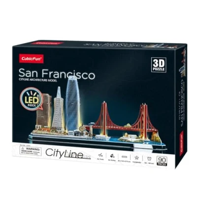 Afbeelding van 3D puzzel verlicht San Francisco voor kinderen van 8 jaar of ouder volwassenen modelbouw puzzels modelbouwset