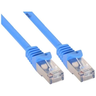 Image de InLine Cordon de raccordement RJ 45 (M) pour 1 m SFTP CAT 5e moulé bleu