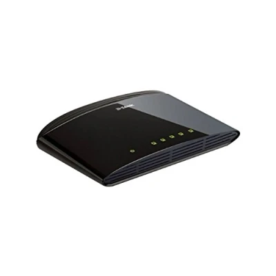 Afbeelding van D Link DES 1005 Onbeheerde Fast Ethernet 5 poorts desktopschakelaar, hub, internetsplitter, zonder ventilator, plug and play UK model