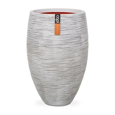 Afbeelding van Bloempot Nature Rib elegant Deluxe 45x72 cm ivoorkleurig