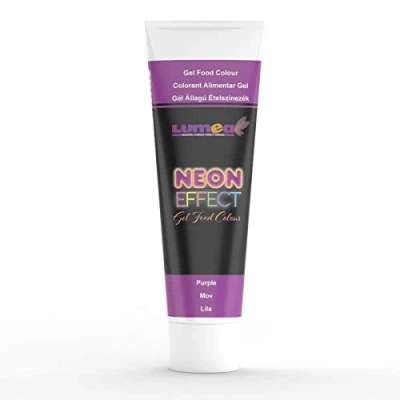 Afbeelding van Voedselkleurstof met neoneffect, gel, tube van 30 g voor fondant, marsepein enz. Bakaccessoires taartdecoratie (paars)