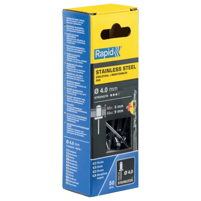 Afbeelding van Rapid blindklinknagel rvs + drill 4.0x12mm (50st)