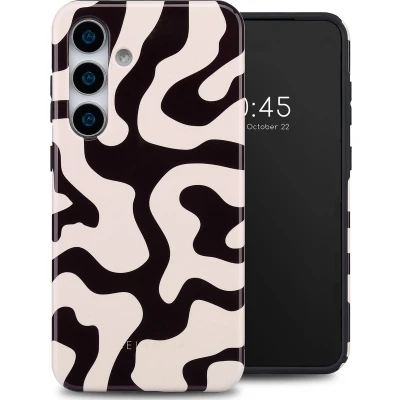 Afbeelding van Selencia Hoesje Geschikt voor Samsung Galaxy S25 Plus Vivid Backcover Art Wave Black