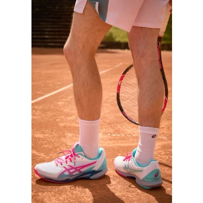 Afbeelding van Asics Solution Speed FF 3 Padelschoenen, Heren, Maat: 44.5, White/hot pink Kunststof/ textiel