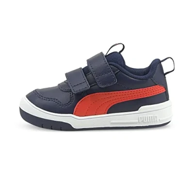 Afbeelding van Puma Multiflex Unisex Trainingsschoen voor kinderen, Maat: 21, Peacoat/grenadine Imitatieleer/ textiel