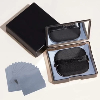 Afbeelding van RYHHH 200 stuks matterend gezichtspapier, vloeipapier voor het gezicht, met spiegeletui en zelfklevende kwast, een perfecte controle van de vette huid, natuurlijke olie, papier