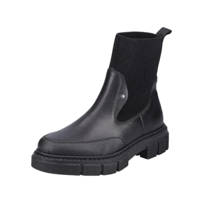 Afbeelding van Rieker Chelsea M3872 Dameslaarzen, zwart.