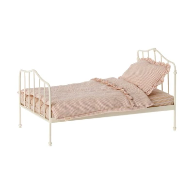 Afbeelding van Maileg vintage poppenbed wit geruit mini