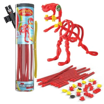 Afbeelding van Spaghetteez Velociraptor Flexibele Bouwstaafjes Speelgoed 5,6,7,8 Jaar Jongens en Meisjes Constructie Montessori Educatief