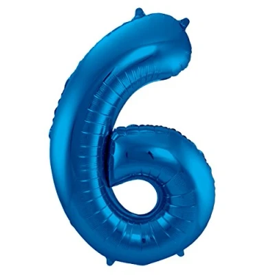 Afbeelding van Ballon folie 6 blauw 86cm