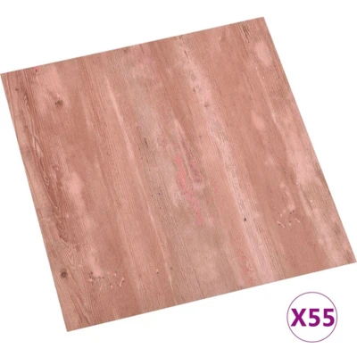 Afbeelding van Vloerplanken zelfklevend 55 st 5,11 m PVC rood