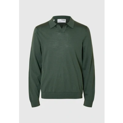 Afbeelding van Selected Homme Poloshirt, Heren, Maat: Small, Deep forest