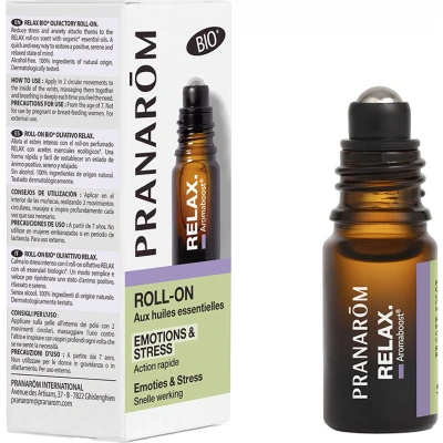 Afbeelding van Pranarôm Aromaboost Relax Roll On Met Huiles Essentielles Bio 5 ml