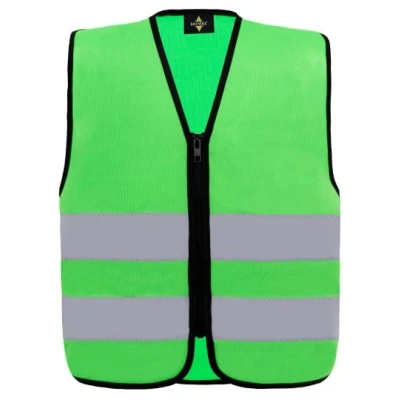 Afbeelding van Korntex Kids ́ Hi Vis Safety Vest With Front Zipper Aalborg KX201 green