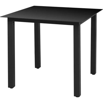 Afbeelding van Tuintafel 80x80x74 cm aluminium en glas zwart
