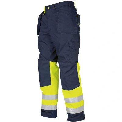 Afbeelding van ProJob 6502 SIGNALISATIEBROEK MET KNIEZAKKEN EN SPIJKERZAKKEN ISO 20471 KLASSE 1 646502 Geel/Marine