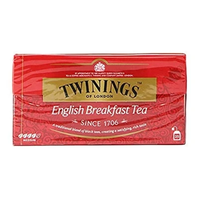 Afbeelding van Twinings English Breakfast zwarte thee in theezakje krachtige van hoogwaardige theebladeren, geplukt uit de beste theetuinen Sri Lanka en India, 1 verpakking
