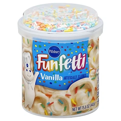 Afbeelding van Pillsbury Funfetti Vanilleglazuur met snoep, 442 g