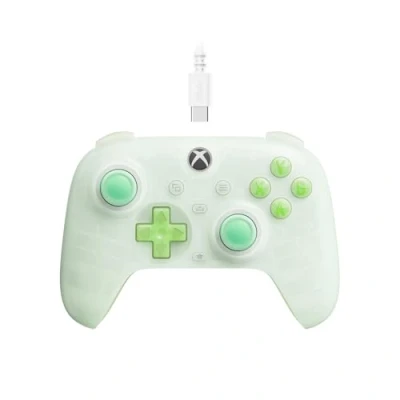 Image de 8Bitdo Ultimate Mini Wired Controller for Xbox with RGB Lighting Fire Ring, Hall Effect Joysticks and Triggers, Series XS, One, Windows 10/11 Officially Licensed (Translucent Green)