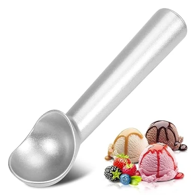 Afbeelding van IJsschep, koekjes, comfortabel handvat, professioneel roestvrij staal, lepellepel, stevig ontwerp, duurzaam, gemakkelijk schoon te maken, voor gelato, koekjesdeeg, sorbet, amandel