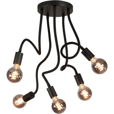 Afbeelding van Highlight Plafondlamp Flex Zwart Mat 50cm 5 Lichts