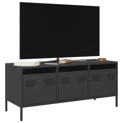 Afbeelding van vidaXL Tv meubel 101,5x39x43,5 cm koudgewalst staal zwart