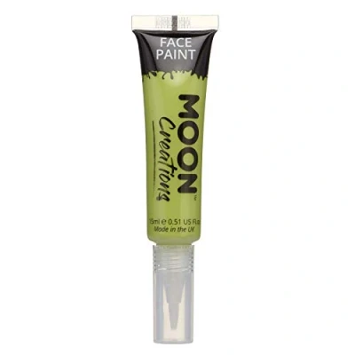 Afbeelding van Verf voor gezicht en lichaam met een penseel van Moon Creations 15 ml limoengroen