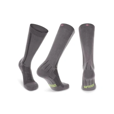Afbeelding van DANISH ENDURANCE Thermoregulerende skisokken van merinowol, versterkt, voor dames en heren, grijs/zwart, 1 stuk